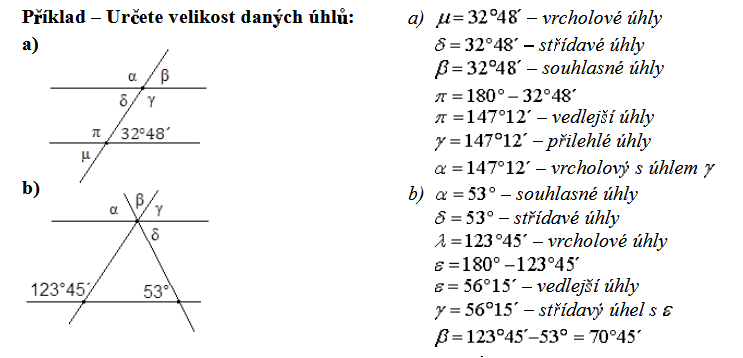 vrcholové a vedlejší úhly (výsledky