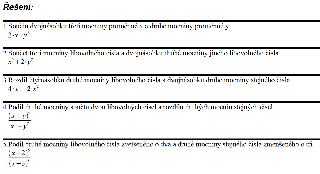 Řešení