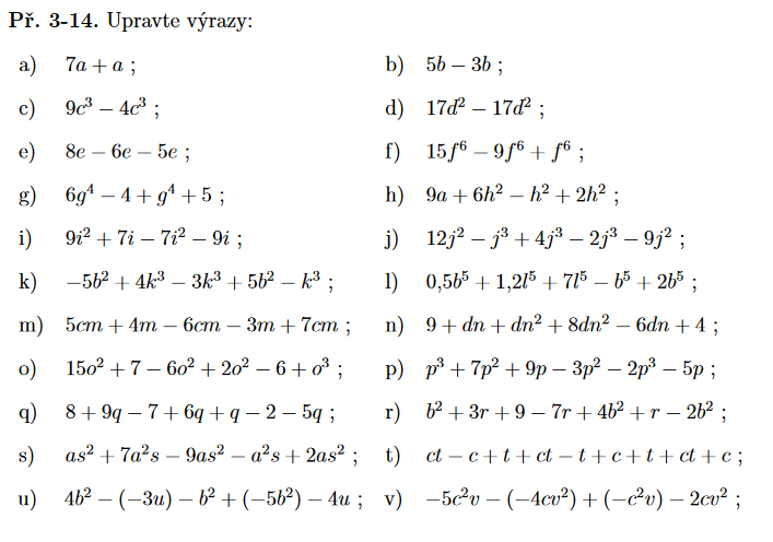 mnohočleny - příklady