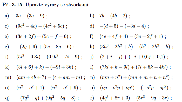 mnohočleny - příklady