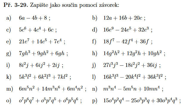 mnohočleny - příklady